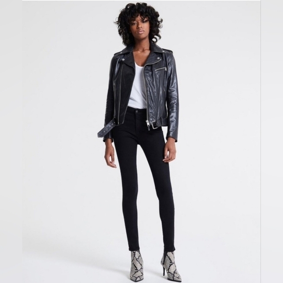 Ag Adriano Goldschmied Denim - AG Farrah Velvet Skinny Jeans Black Size 31